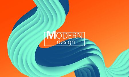 Fluid flow. Trendy color shape. Abstract background. Futuristic design poster. Colorful gradient cover. Vector.のイラスト素材
