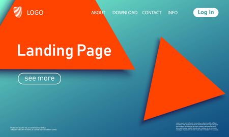 Landing page. Geometric background. Minimal abstract cover design. Creative colorful wallpaper. Trendy gradient poster. Vector illustration.のイラスト素材