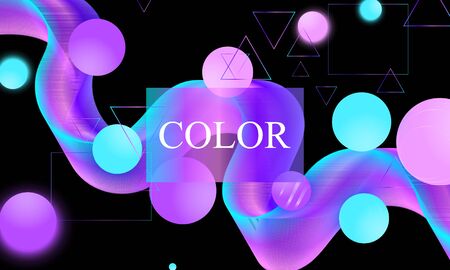 Abstract background. Fluid color shape. Futuristic design poster. Trendy abstract cover. Colorful gradient. Vector.のイラスト素材
