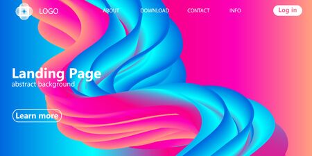 Landing page. Colorful geometric background. Fluid shape. Trendy abstract cover. Futuristic design...