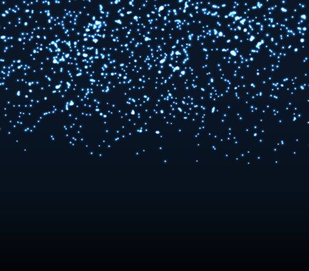 Glitter texture. Falling abstract particles. Shining blue confetti. Sparkle glitter background. Vector illustration. Blue falling lights.のイラスト素材