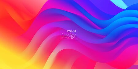 Fluid Colors. Liquid Shape. Ink Splash. Colorful Cloud. Flow Wave. Modern Poster. Color Background. Vector.のイラスト素材