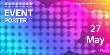 Event poster. Party background. Fluid flow. Futuristic composition. Liquid shapes. Abstract cover design. Vector illustration.のイラスト素材