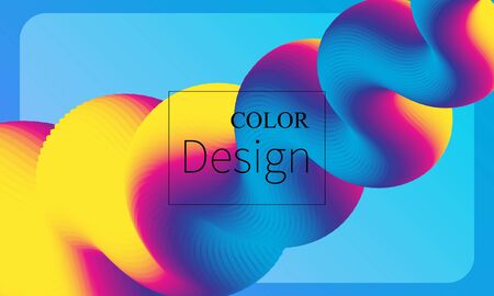 Landing page. Fluid shape. Liquid background. Trendy abstract cover. Futuristic design poster. Fluid flow. Colorful gradient. Vector.のイラスト素材