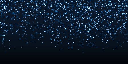 Glitter texture. Falling abstract particles. Shining blue confetti. Sparkle glitter background. Vector illustration. Blue falling lights.のイラスト素材
