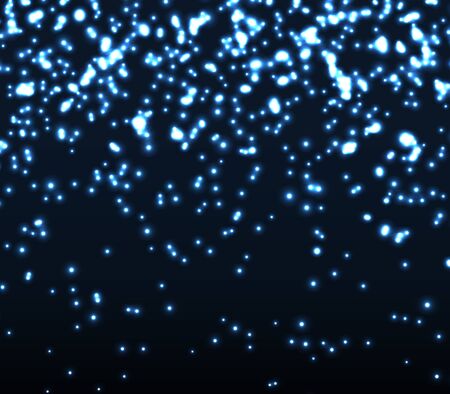 Glitter texture. Falling abstract particles. Shining blue confetti. Sparkle glitter background. Vector illustration. Blue falling lights.のイラスト素材