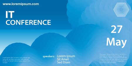 Conference design template. Science convention. Business background. Colorful elements. Announcement conference. Abstract cover design. Vector illustration.のイラスト素材
