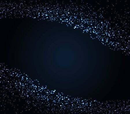 Dynamic particles. Digital flow. Smoke wave. Technology banner. Glowing dots. Vector Illustration.のイラスト素材