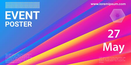 Event poster. Party background. Fluid flow. Futuristic composition. Liquid shapes. Abstract cover design. Vector illustration.のイラスト素材