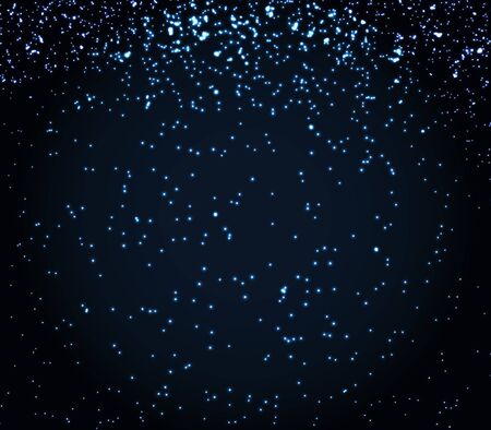 Glitter texture. Falling abstract particles. Shining blue confetti. Sparkle glitter background. Vector illustration. Blue falling lights.のイラスト素材