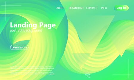 Green abstract background. Website landing page. Minimal cover design. Creative colorful wallpaper. Trendy gradient poster. Vector illustration.のイラスト素材