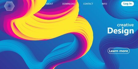 3d Wave. Rainbow Background. Fluid Shapes. Wave Pattern. Summer Poster. Colorful Gradient. Flow Shape. Abstract Cover. Rainbow Color. Vector Illustration. Fluid Flow.のイラスト素材