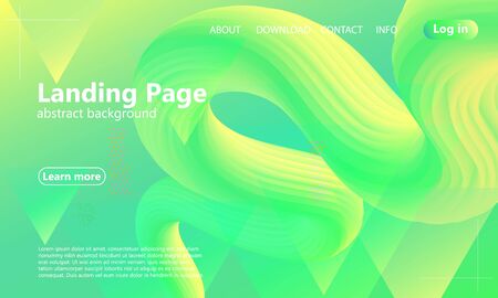 Green abstract background. Website landing page. Minimal cover design. Creative colorful wallpaper. Trendy gradient poster. Vector illustration.のイラスト素材