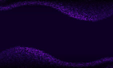 Glowing sparkles. Abstract particles. Shining purple wave. Light effect. Glittering particles. Holiday shimmering lights. Vector illustration.のイラスト素材