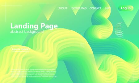 Green abstract background. Website landing page. Minimal cover design. Creative colorful wallpaper. Trendy gradient poster. Vector illustration.のイラスト素材