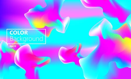 Abstract Vector. Fluid shapes composition. Wavy abstract cover design. Creative colorful wallpaper. Trendy gradient poster. Vector illustration.のイラスト素材