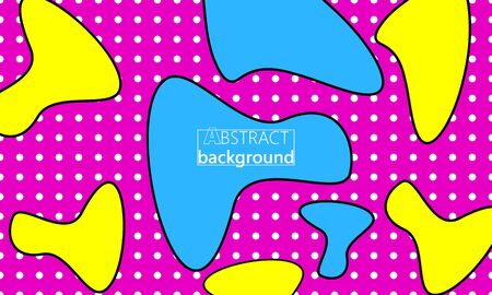 90s design. Summer abstract background. Cartoon bright pattern. Fluid flow. Fun background. Abstract cartoon poster. Vector illustration.のイラスト素材