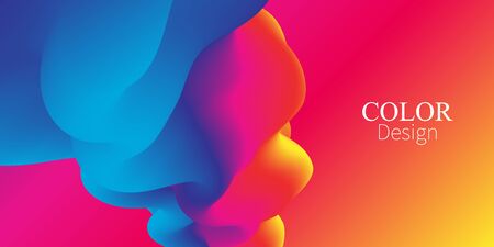 Fluid Flow. Ink Splash. Liquid Color. Fluid Shape. Abstract Flow. Vibrant Color. Trendy Poster. Colorful Gradient. Ink In Water. 3d Wave. Fluid Colors. Liquid Shape. Flow Wave.のイラスト素材