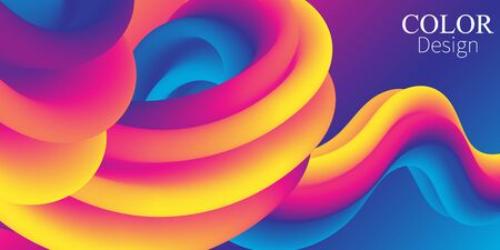 Fluid Colors. Liquid Shape. Ink Splash. Colorful Cloud. Flow Wave. Modern Poster. Color Background. Vector.のイラスト素材