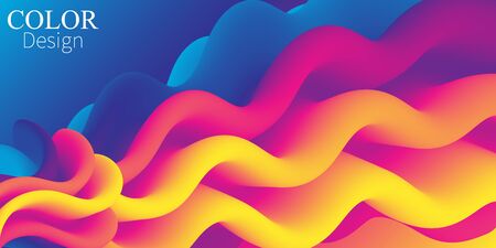 Ink splash. Fluid shape. Abstract flow. Trendy poster. Colorful futuristic gradient. Geometric background. 3d fluid banner.のイラスト素材