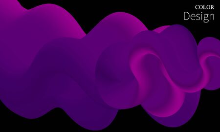 Ink Splash. Liquid Color. Fluid Shape. Abstract Flow. Vibrant Color. Trendy Poster. Colorful Gradient. Ink In Water. Purple Paint Colors. 3d Flow Wave. Fluid Colors. Liquid Shape. Vector Illustration.のイラスト素材
