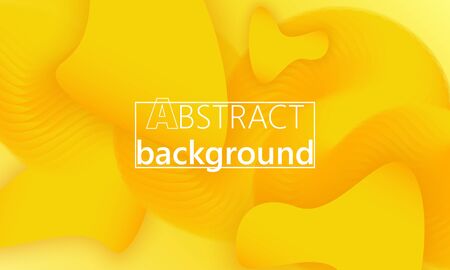 Fluid shapes. Yellow 3D background. Modern design. Liquid background. Vector illustration.のイラスト素材
