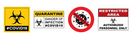 Sign Stop Virus. Vector Illustration. Stop Covid-19 Sign. Coronavirus 2019-nCoV. Epidemic Virus Respiratory Syndrome. Pandemic Stop Sign.のイラスト素材