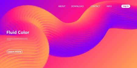 Vibrant Color. Fluid Abstract. Liquid Background. Trendy Abstract Cover. Futuristic Design Poster. Fluid Flow. Colorful Gradient. Vector.のイラスト素材