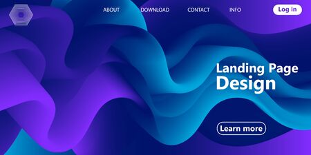 Purple background. Fluid shape. Abstract flow. Trendy poster. Colorful futuristic gradient. Geometric background. 3d fluid banner.のイラスト素材