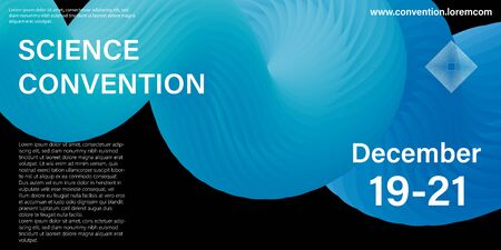 Conference design template. Science convention. Liquid background. Fluid flow. Announcement conference. Abstract cover design. Vector illustration.のイラスト素材