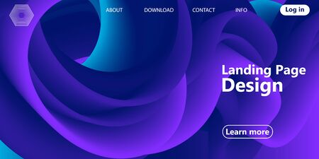 Purple background. Fluid shape. Abstract flow. Trendy poster. Colorful futuristic gradient. Geometric background. 3d fluid banner.のイラスト素材