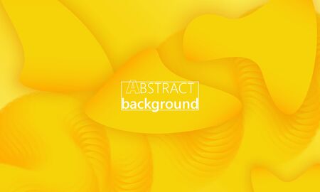 Fluid shapes. Yellow 3D background. Modern design. Liquid background. Vector illustration.のイラスト素材