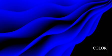 Fluid shape. Abstract flow. Trendy poster. Colorful futuristic gradient. Geometric background. 3d fluid banner.のイラスト素材