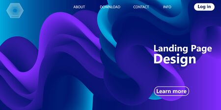 Purple background. Fluid shape. Abstract flow. Trendy poster. Colorful futuristic gradient. Geometric background. 3d fluid banner.のイラスト素材