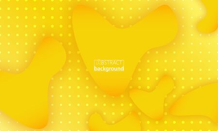 Yellow 3d. Liquid Shapes. Abstract Flow. 3d Fluid Poster. Yellow Minimal. Vibrant Color. Fluid Colors. Trendy Poster. Yellow Background. Vector.のイラスト素材
