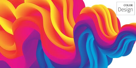 Fluid Flow. Ink Splash. Liquid Color. Fluid Shape. Ink In Water Isolated. Abstract Flow. Vibrant Color. Trendy Poster. Colorful Gradient. Ink In Water. 3d Wave. Fluid Colors. Liquid Shape. Flow Wave.のイラスト素材