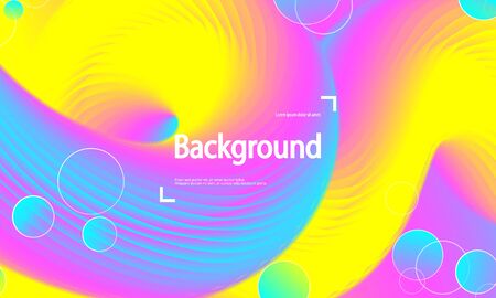 Summer Abstract Background. Fluid Flow. Trendy Poster. 3d Wave. Electronic Music. Party Flyer. Summer Wave. Fluid Poster Cover. Music Background.のイラスト素材