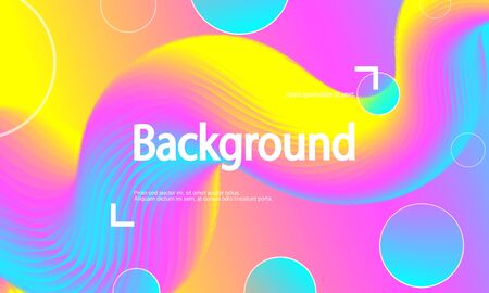 Summer Abstract Background. Fluid Flow. Trendy Poster. 3d Wave. Electronic Music. Party Flyer. Summer Wave. Fluid Poster Cover. Music Background.のイラスト素材