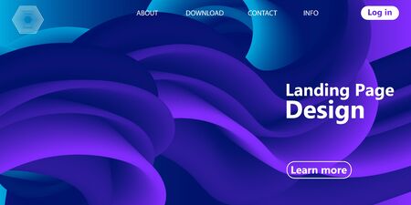 Purple background. Fluid shape. Abstract flow. Trendy poster. Colorful futuristic gradient. Geometric background. 3d fluid banner.のイラスト素材