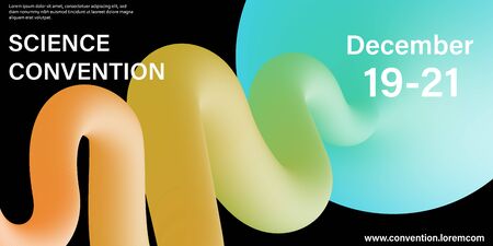 Liquid color shape. Conference design template. Fluid background. Trendy abstract cover. Futuristic design poster. Colorful gradient. Vector.のイラスト素材
