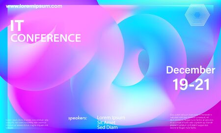 Liquid color shape. Conference design template. Fluid background. Trendy abstract cover. Futuristic design poster. Colorful gradient. Vector.のイラスト素材