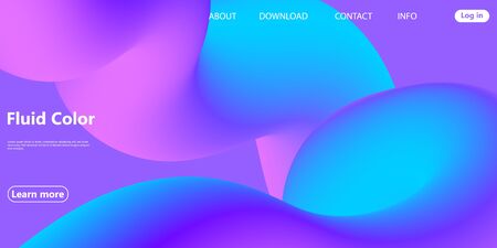 Vibrant Design. Liquid Color. Fluid Background. Colorful Futuristic Poster. Abstract Flow. Vibrant Color. Trendy Poster. Colorful Gradient. Ink Liquid. 3d Wave. Fluid Colors. Flow Wave.のイラスト素材