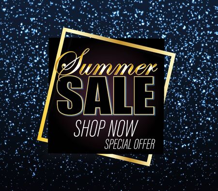 Sale Background. Gold Glitter Banner. Shine Backdrop. Sale Sign. Shining Confetti. Glittering Particles. Black Friday Sale. Sparkle Background. Vector.のイラスト素材