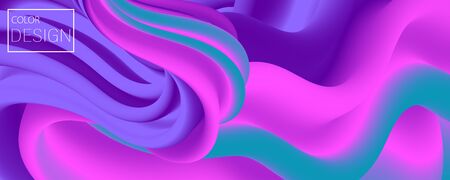 Vibrant Design. Liquid Color. Fluid Background. Colorful Futuristic Poster. Abstract Flow. Vibrant Color. Trendy Poster. Colorful Gradient. Ink Liquid. 3d Wave. Fluid Colors. Flow Wave.のイラスト素材