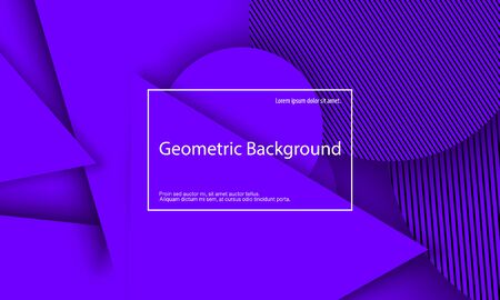 Purple Background. Abstract Cover Design. Geometric Background. Creative Purple Wallpaper. Geometric Shapes. Trendy Gradient Poster. Vector Illustration.のイラスト素材