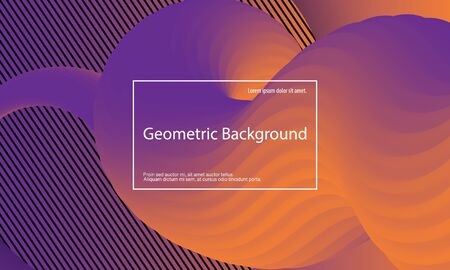 Fluid shape. Abstract flow. Trendy poster. Colorful futuristic gradient. Geometric background. 3d fluid banner.のイラスト素材