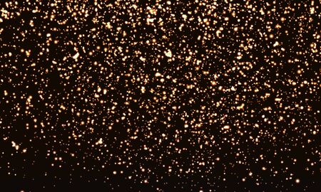 Gold Glitter Confetti. Golden Abstract Particles. Sparkle Glitter Background. Falling Confetti. Vector Illustration. Gold Texture.のイラスト素材