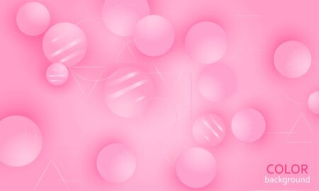 Pink Abstract Background Design. Pink Balls. Fluid Pattern. 3d Geometric Shapes. Vector. Pink Color Abstract Background.のイラスト素材