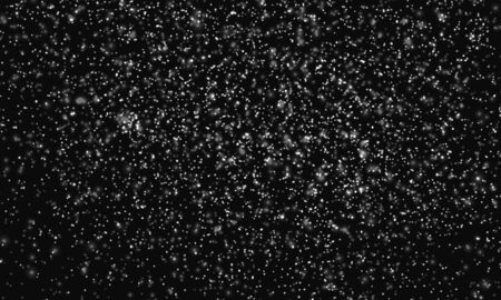 Snow Night. White Snowflakes On Dark Sky. Vector Illustration. Falling Snow Background.のイラスト素材
