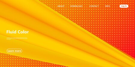 Yellow Summer. 3d Fluid Poster. Yellow Minimal. Abstract Flow. Vibrant Color. 3d Wave. Fluid Colors. Liquid Shape. Flow Wave. Yellow Background. Vector.のイラスト素材